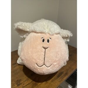 Original My Pillow Pets Lolly Lamb White Sheep Plush 18" Large - Pink Face